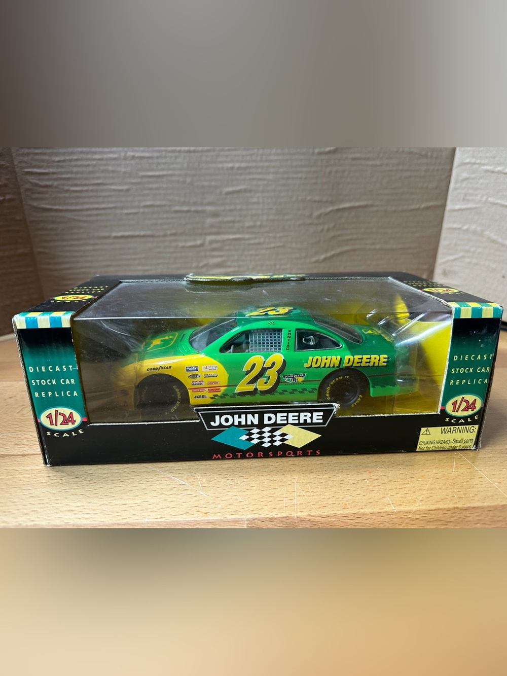 John Deere Green & Yellow #23 Die-Cast Racing Car